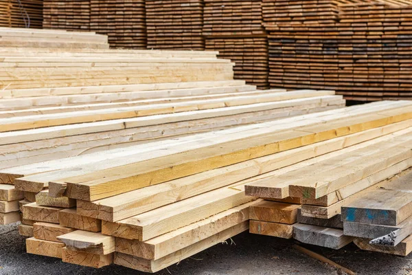 Gestapeltes Holz Holzbretter Aus Nächster Nähe Lager Des Herstellers Stapeln — Stockfoto