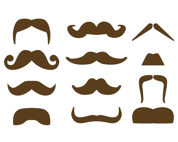 Mustaches isolated over white background — Stock Vector