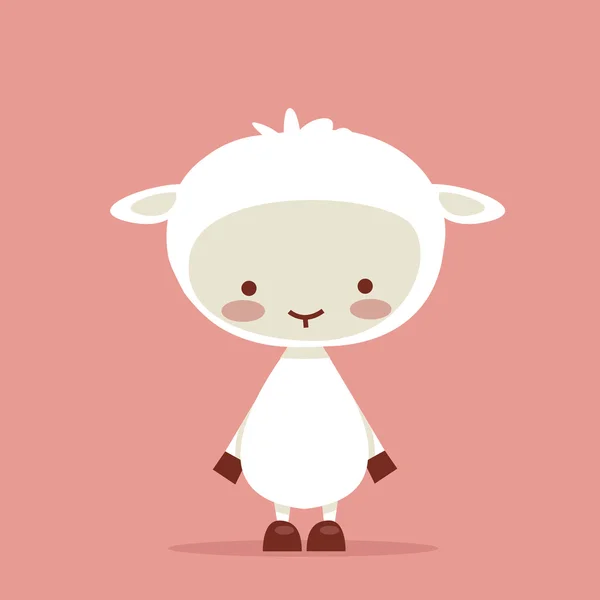 Carino carattere agnello — Vettoriale Stock
