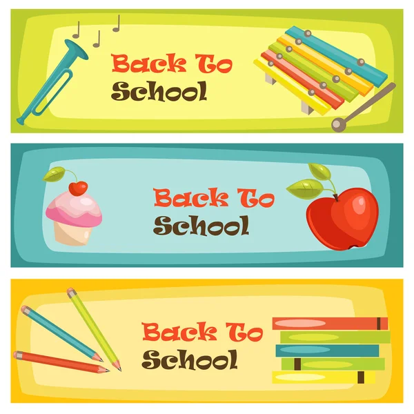 Back to school banners — Stock Vector