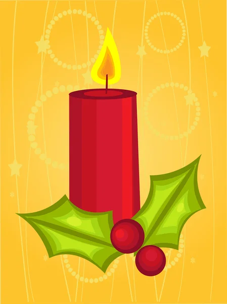 Bougie de Noël dessin animé — Image vectorielle