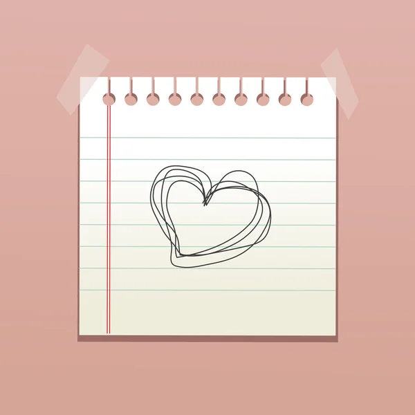 Papier pour ordinateur portable avec message d'amour — Image vectorielle