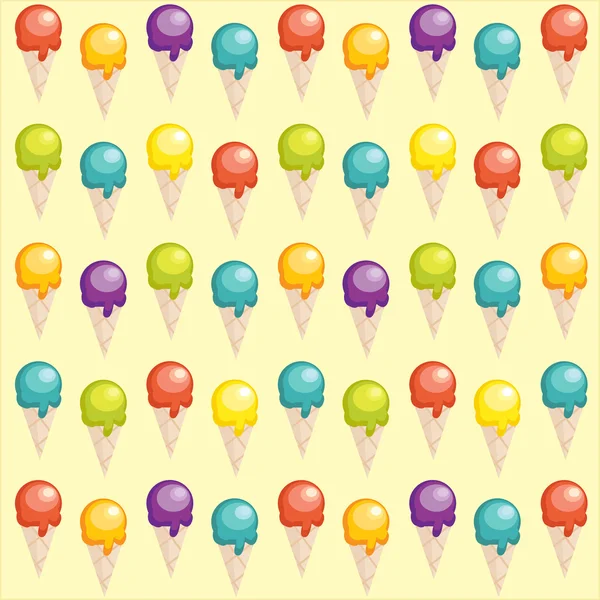 Fondo con copas de helado de dibujos animados — Vector de stock