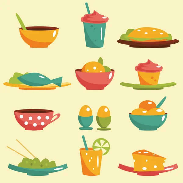 Iconos de alimentos — Vector de stock