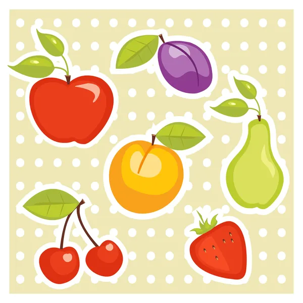 Fruit stickers — Stockvector