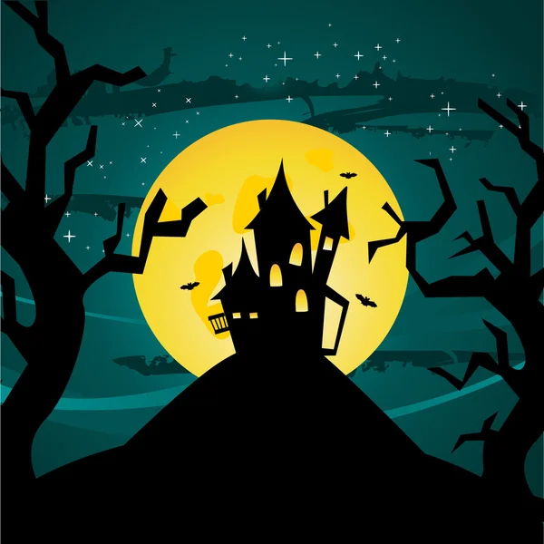 Halloween kasteel illustratie — Stockvector