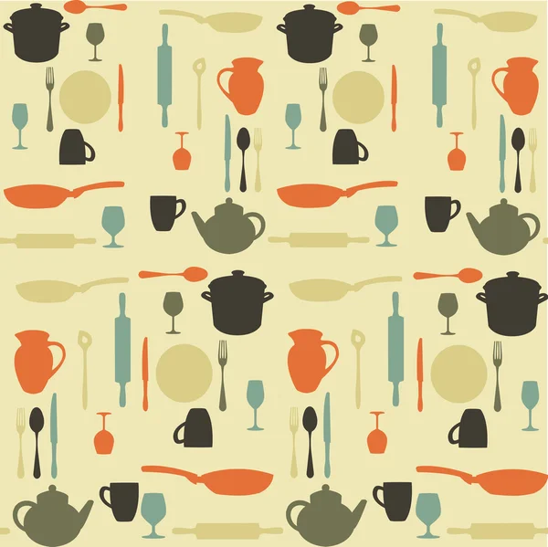 Seamless kitchen pattern — Stock Vector