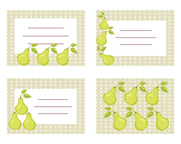 Fruit labels with pears vector illustration — Stock Vector