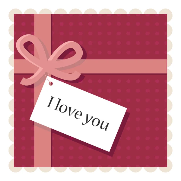 Valentine's day card with a paper note — Stock Vector