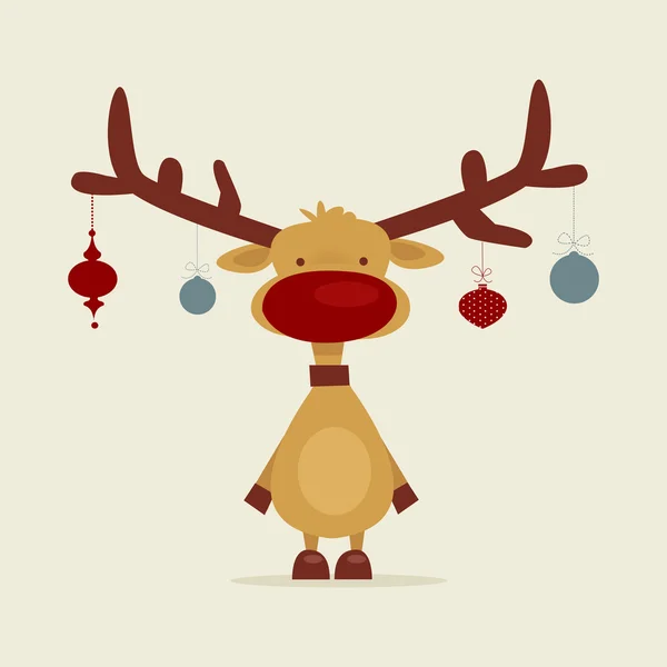 Retro cartoon reindeer — Stock Vector