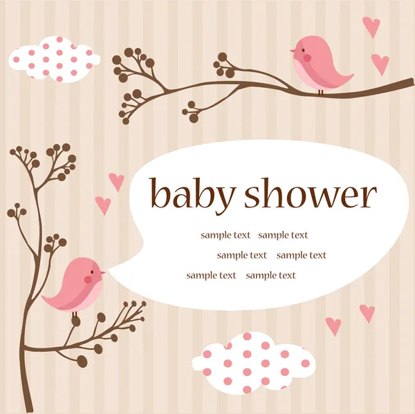 Bebek kız duş — Stok Vektör