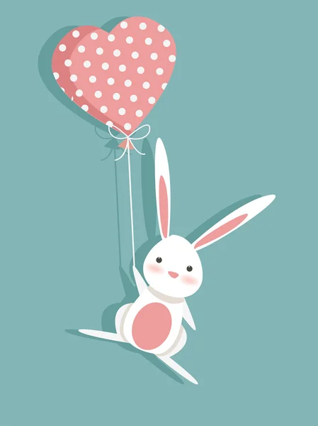 Valentine card with a cute bunny — Stock Vector