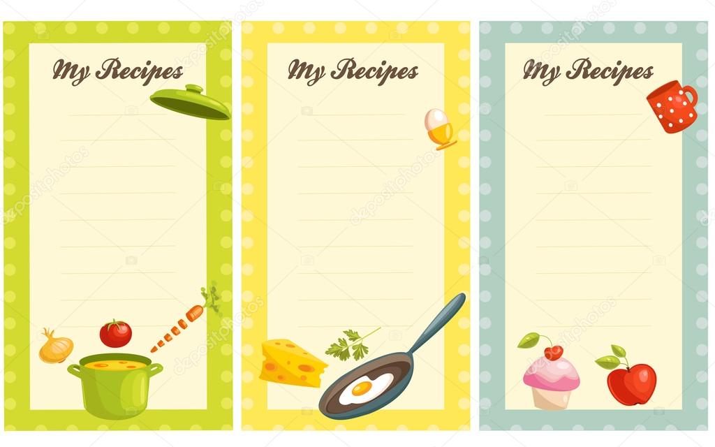 set of old fashioned recipe card