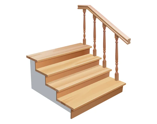 Escaleras de madera — Vector de stock