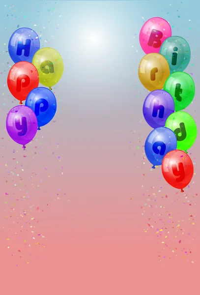 Joyeux anniversaire ballons — Image vectorielle