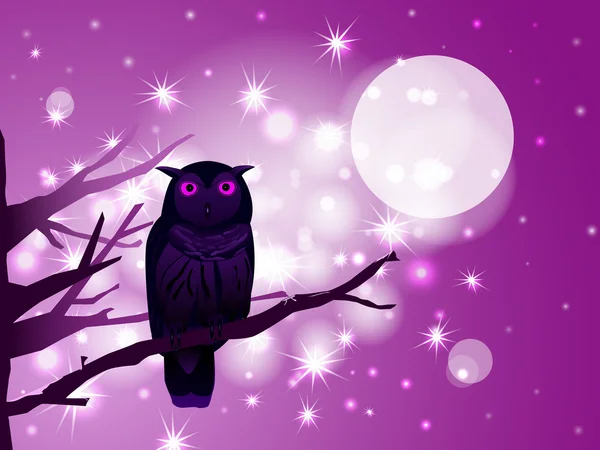 Pink owl — Stock Vector