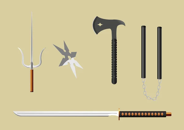 Ninja equipment — Stock Vector