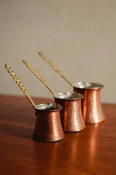 Set of three turkish coffee pot — Stok fotoğraf