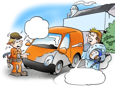 van yalnızca kısmen boyanmıştır