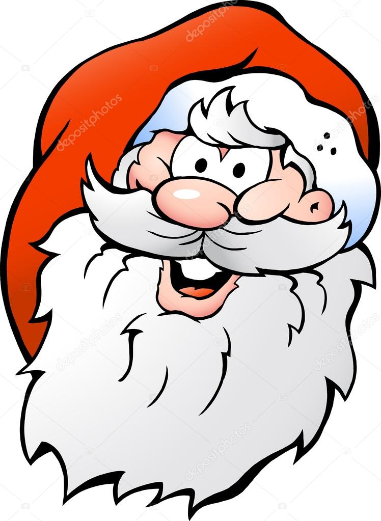 Hand-drawn Vector illustration of an Happy Smiling Santa
