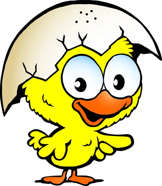 şirin bebek tavuk çizilmiş vektör çizim