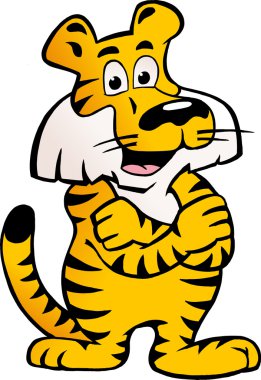 mutlu ve gururlu Sibirya kaplanı çizilmiş vektör çizim