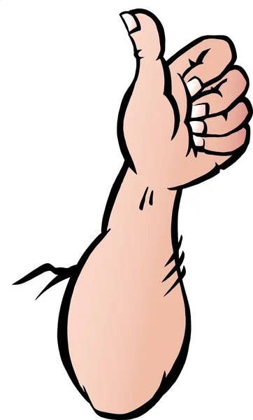 Handgetekende vectorillustratie van een man duim opgevend — Stockvector
