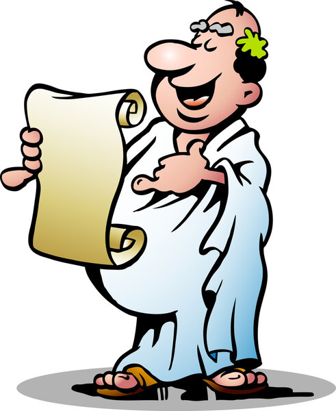 Hand-drawn Vector illustration of an Happy Greek Priest