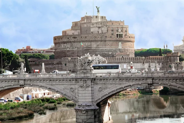 A view of the fortress of Castel Santangelo in Rome — Stock Photo, Image