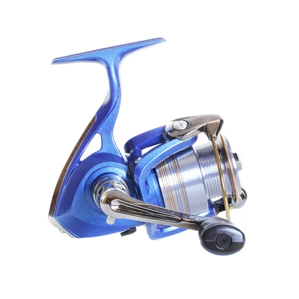 The Spinning reel for fishing isolated over white — Stock Photo, Image