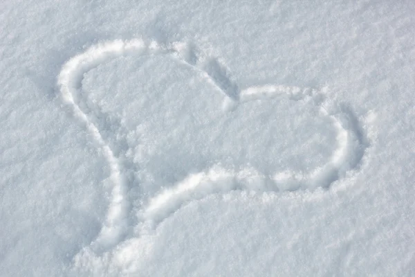 Heart in snow — Stock Photo, Image