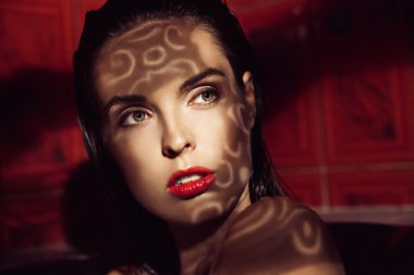 güzel bir kadın ile süsleme gölgesi