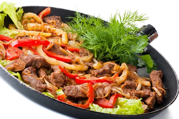 Carne mexicana tradicional fajitas — Fotografia de Stock