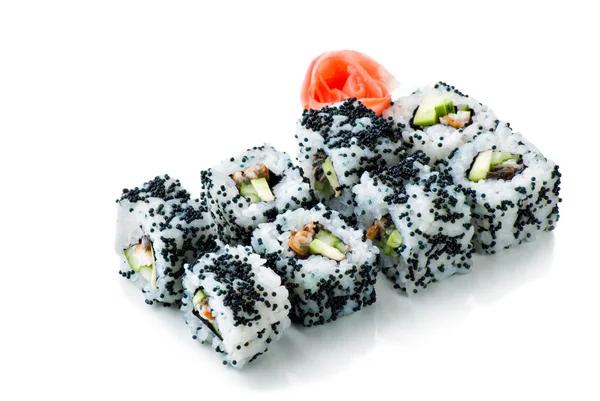 Rollos de sushi de California en blanco aislado — Foto de Stock