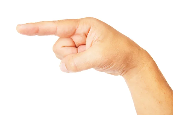 Mano poiting símbolo aislado sobre fondo blanco — Foto de Stock