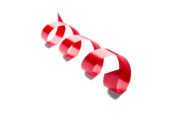 Piros szalag elszigetelt fehér háttér — Stock Fotó