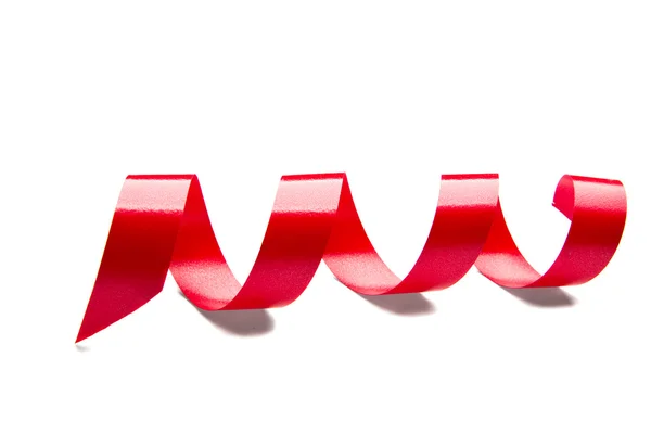 Red ribbon isolated on white background — Stock Photo, Image