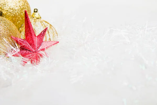 Bright christmas composition with red star — Stock Photo, Image