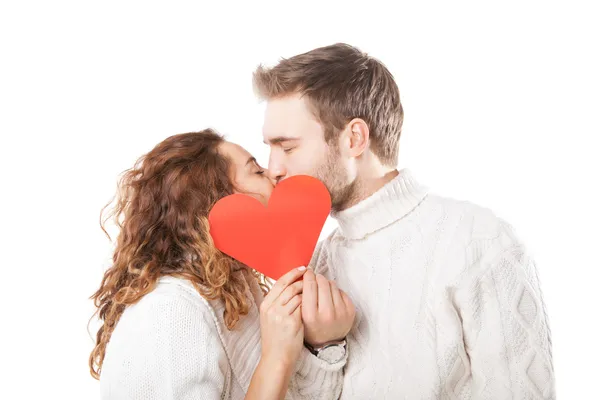 Glückliches Paar küsst sich — Stockfoto