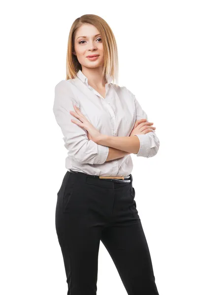 Mujer de negocios con los brazos cruzados — Foto de Stock