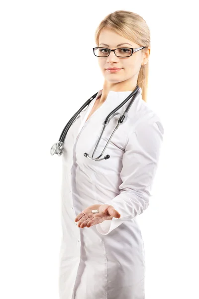 Doctor showing pill — Stock Photo, Image