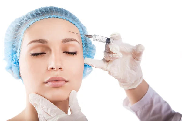 Cosmetic injection to woman — Stock Photo, Image