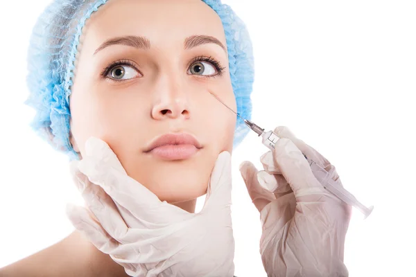 Cosmetic injection to woman — Stock Photo, Image