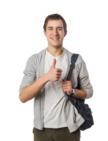 Student showing thumbs up — Stock Photo, Image