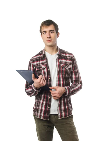 Stylish college student with notebook — Stock Photo, Image