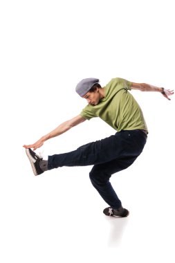 hip hop dans beyaz izole gerçekleştirme