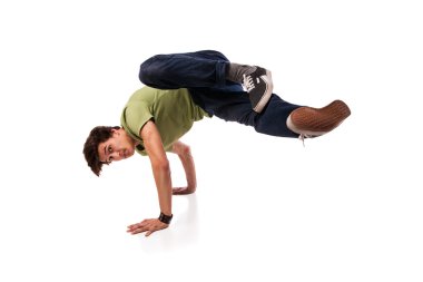 hip hop dans beyaz izole gerçekleştirme