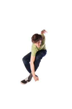 hip hop dans beyaz izole gerçekleştirme