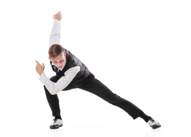 modern stil dansçı olarak izole beyaz