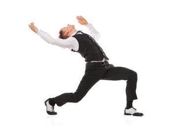 modern stil dansçı olarak izole beyaz